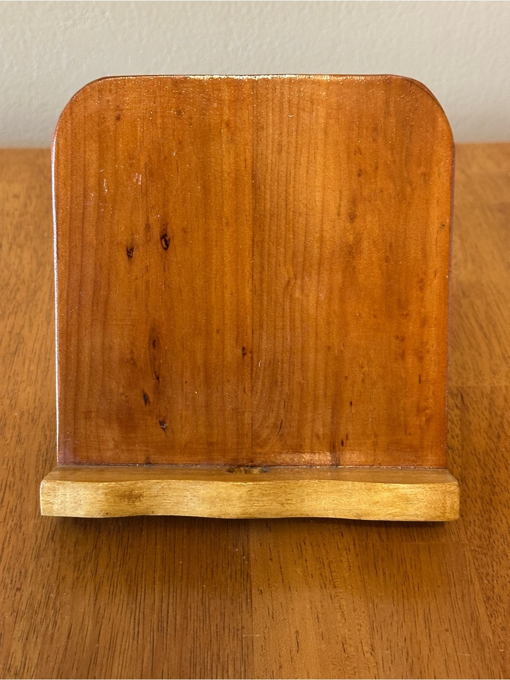 Brand New Wooden Tablet, Phone & Recipe Book Stand with Charging Hole 6.5" x 7"